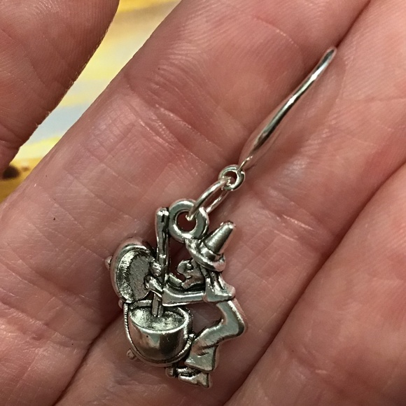 Witch and cauldron Halloween earrings 925 silver - Picture 6 of 6